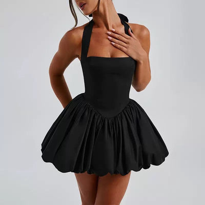 Bounce Back – Halter Bubble Mini Dress
