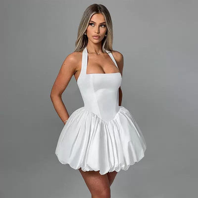Bounce Back – Halter Bubble Mini Dress