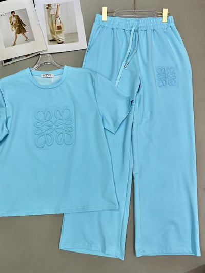 Lilac Ease – Embossed Logo Lounge Set