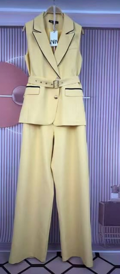 Scarlet Boss – Sleeveless Belted Pantsuit Set