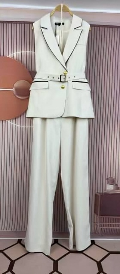 Scarlet Boss – Sleeveless Belted Pantsuit Set