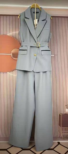 Scarlet Boss – Sleeveless Belted Pantsuit Set