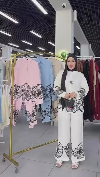Monochrome Bloom – Floral Co-Ord Set